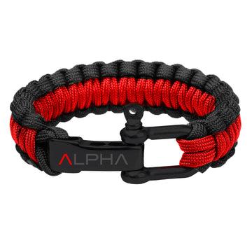 PARACORD BRACELET | BLACK BUCKLE | BLACK & RED